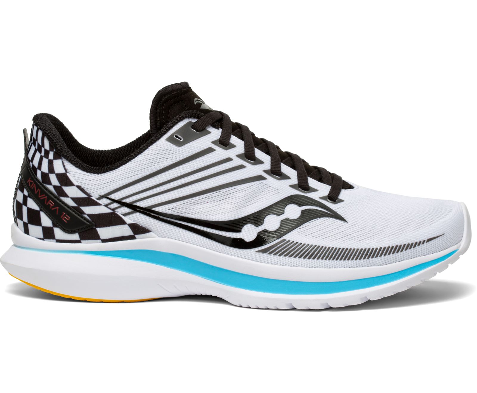 White / Black Men\'s Saucony Kinvara 12 Running Shoes | 8365-UJRLW