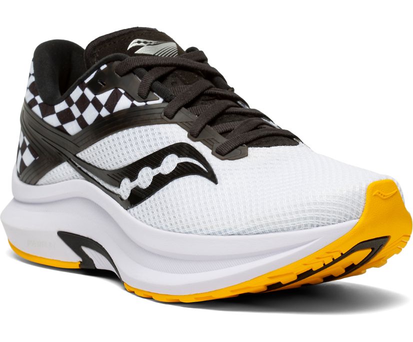 White / Black Women's Saucony Axon Running Shoes | 5362-QWZUV