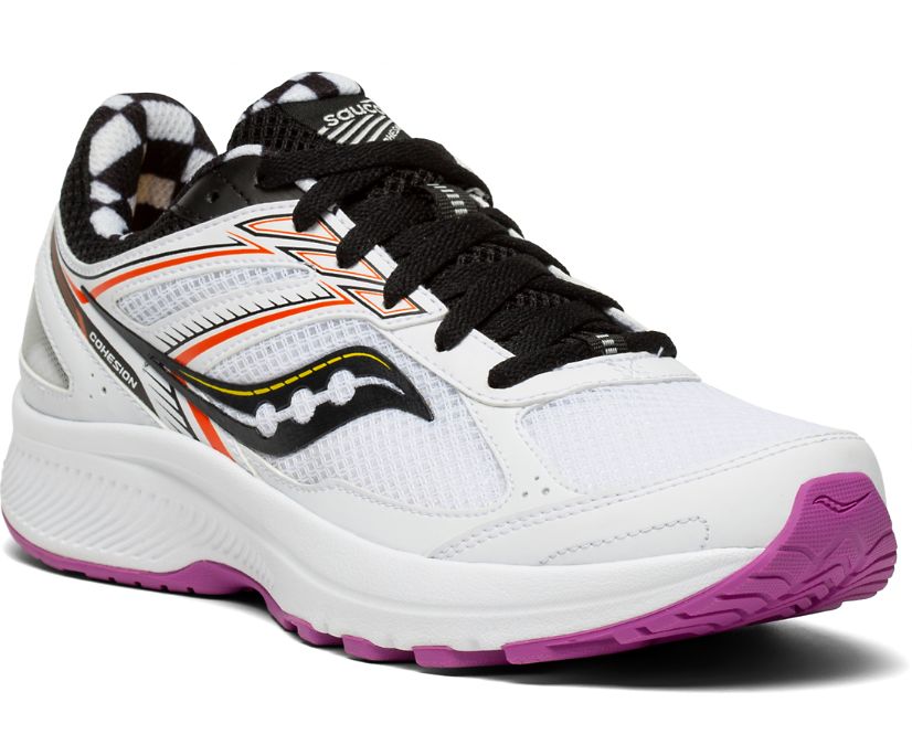 White / Black Women's Saucony Cohesion 14 Running Shoes | 5901-GVDXH