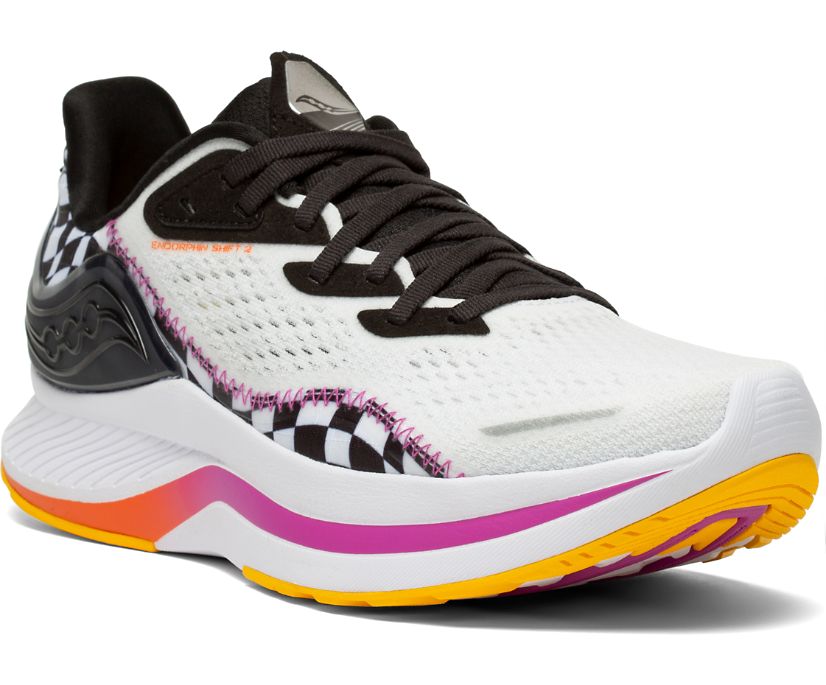 White / Black Women's Saucony Endorphin Shift 2 Running Shoes | 9321-HDAQS