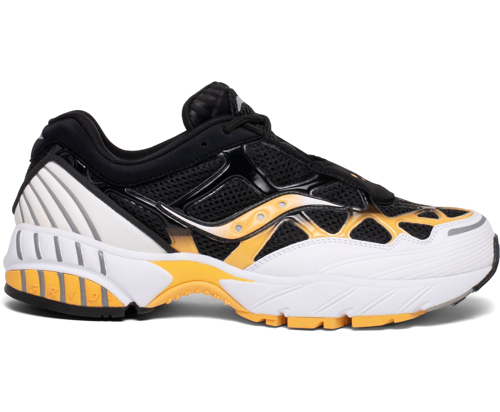 White / Black / Yellow Men\'s Saucony Grid Web Originals | 5016-YFSRC