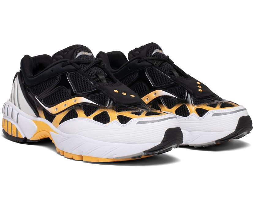 White / Black / Yellow Women's Saucony Grid Web Originals | 8459-JKILY