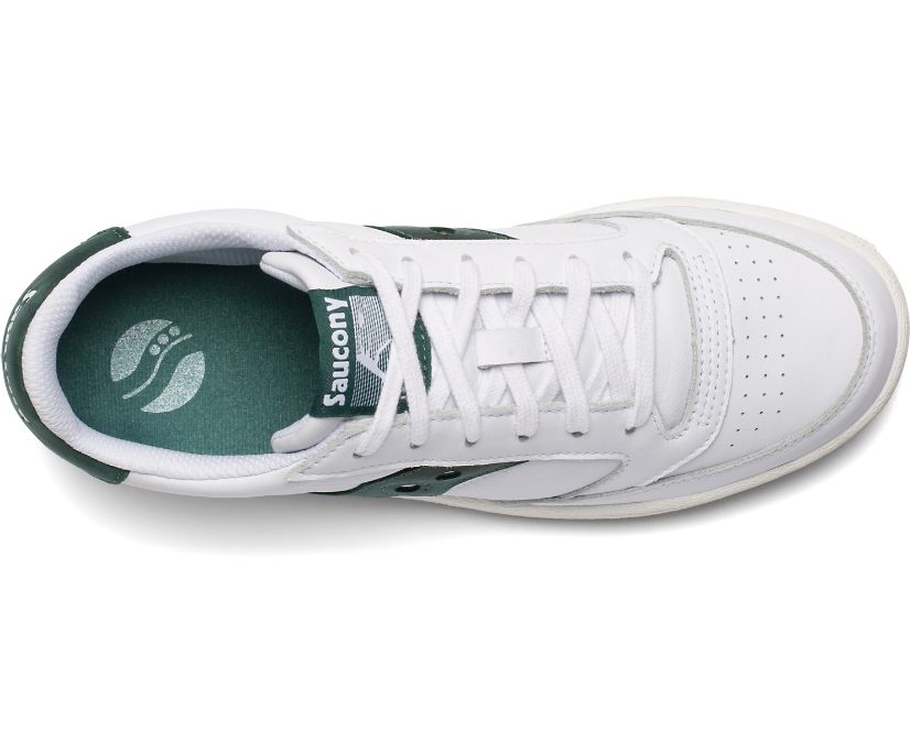 White / Green Women's Saucony Jazz Court Originals | 0729-KTFWS