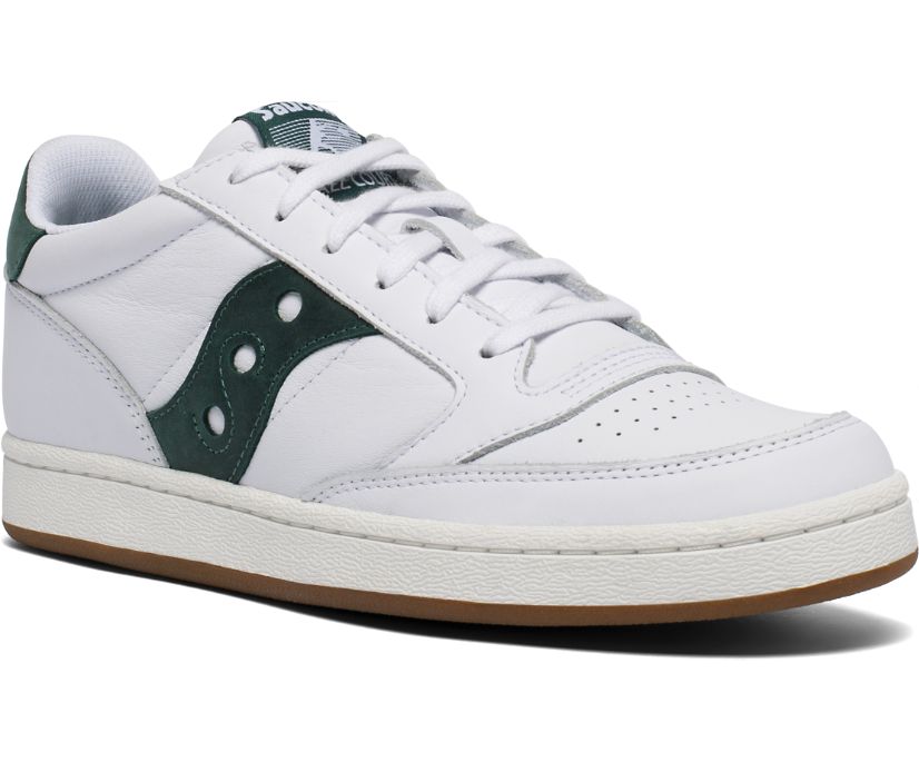 White / Green Women's Saucony Jazz Court Originals | 0729-KTFWS