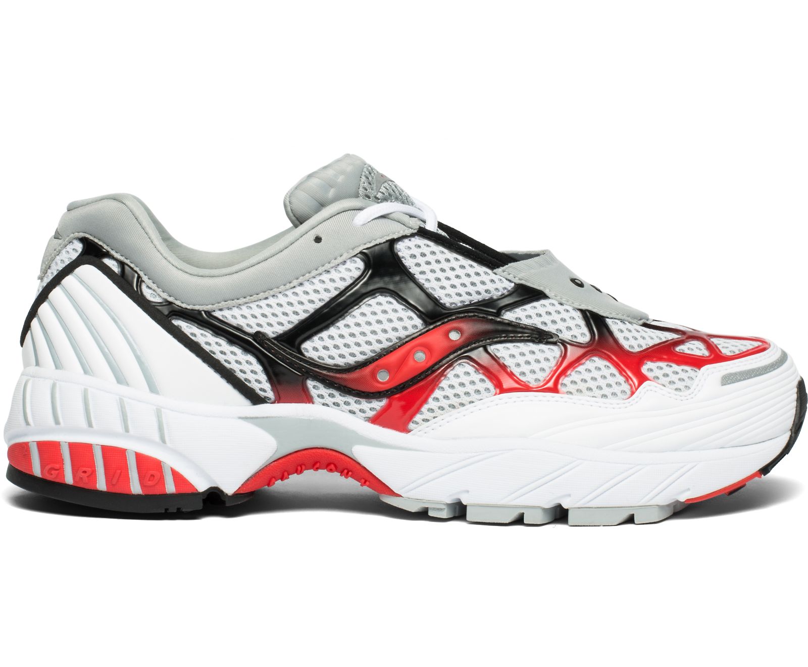 White / Grey / Red Men\'s Saucony Grid Web Originals | 3728-CVQBG