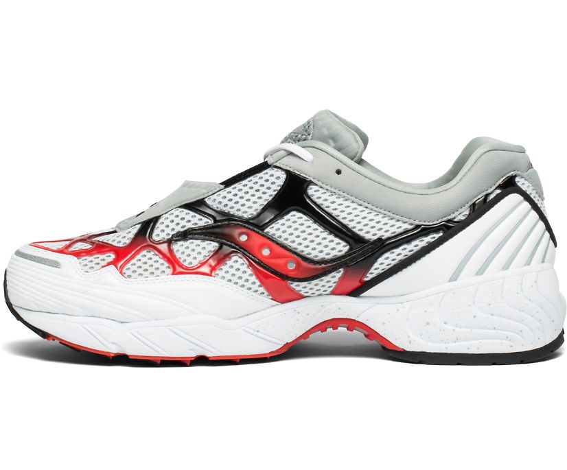 White / Grey / Red Women's Saucony Grid Web Originals | 4031-LUKBQ