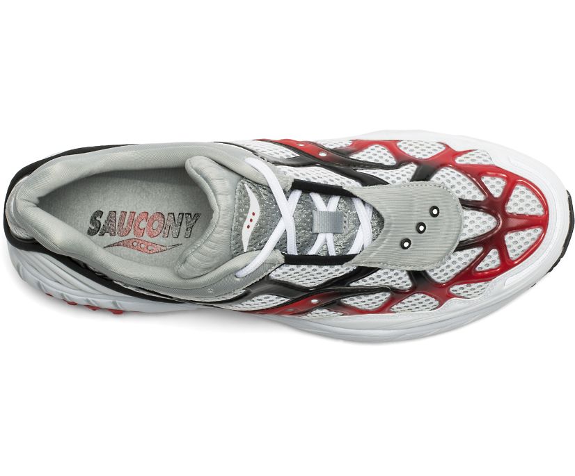 White / Grey / Red Women's Saucony Grid Web Originals | 4031-LUKBQ