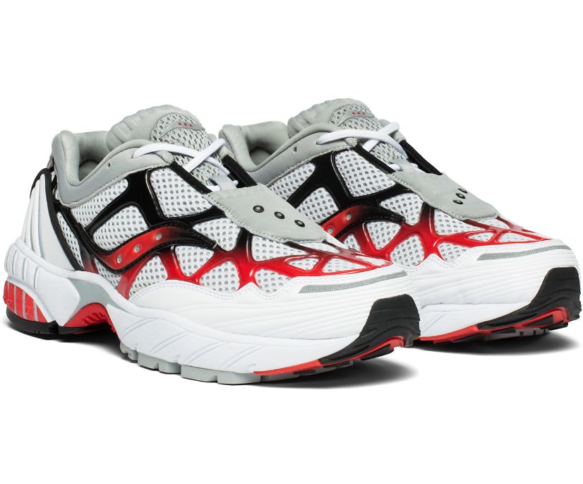 White / Grey / Red Women's Saucony Grid Web Originals | 4031-LUKBQ