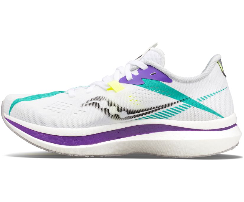 White / Mint Women's Saucony Endorphin Pro 2 Running Shoes | 7058-BLDSA