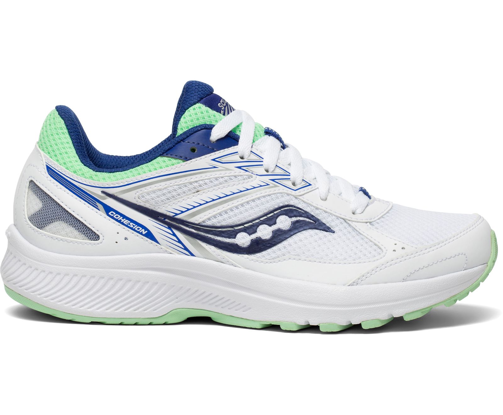 White / Navy / Mint Women\'s Saucony Cohesion 14 Running Shoes | 9547-CWGDM