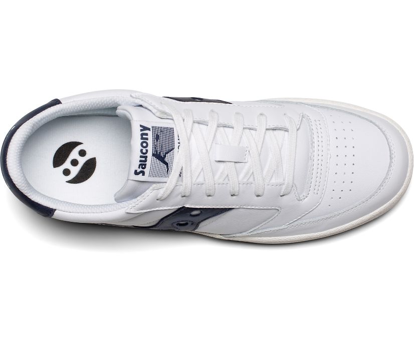 White / Navy Women's Saucony Jazz Court Originals | 1708-WSMDG