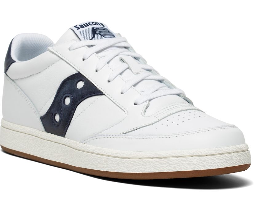 White / Navy Women's Saucony Jazz Court Originals | 1708-WSMDG