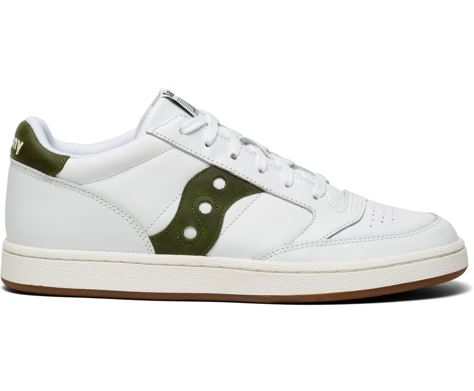 White / Olive Men\'s Saucony Jazz Court Originals | 9028-NMADG