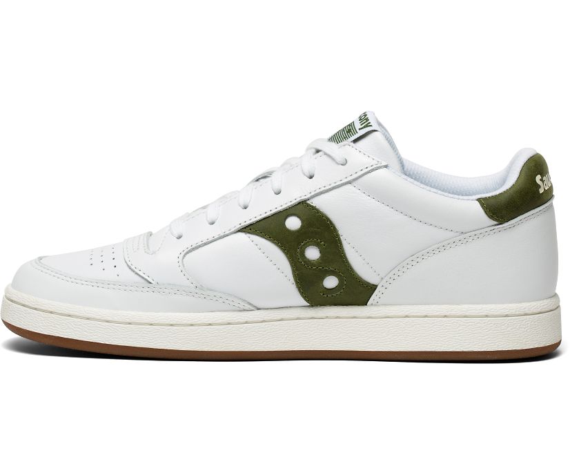 White / Olive Women's Saucony Jazz Court Originals | 1468-NFVOQ