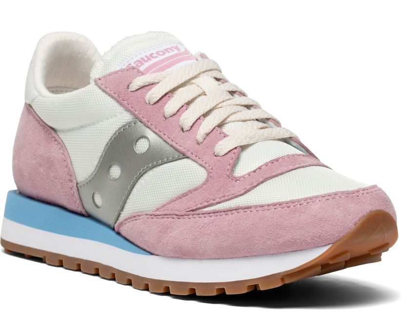 White / Pink / Grey Women's Saucony Jazz 81 Originals | 4251-YGCJA