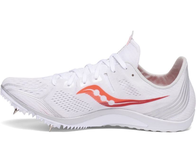 White / Red Women's Saucony Endorphin 3 Running Shoes | 9860-XURYL