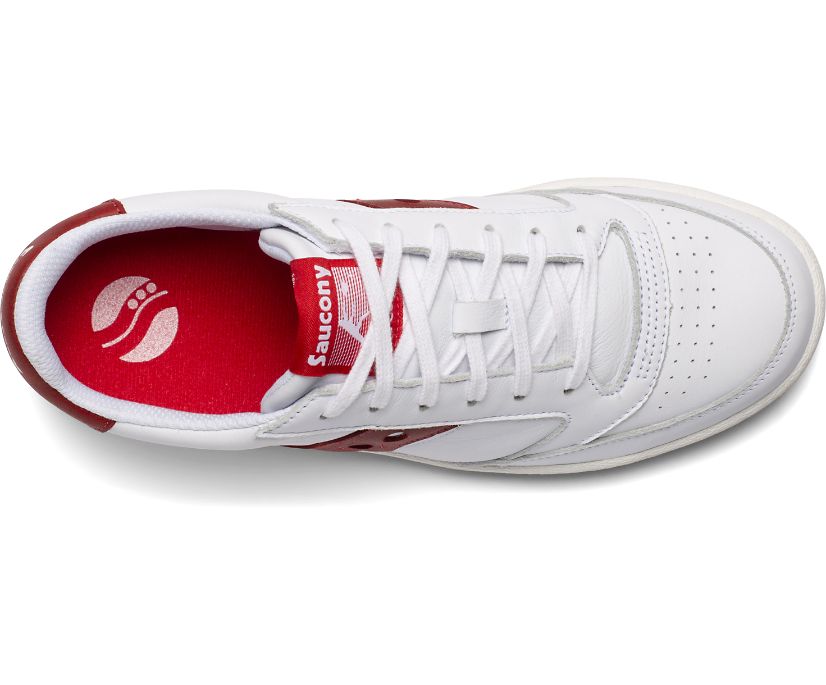 White / Red Women's Saucony Jazz Court Originals | 9462-MWBYI