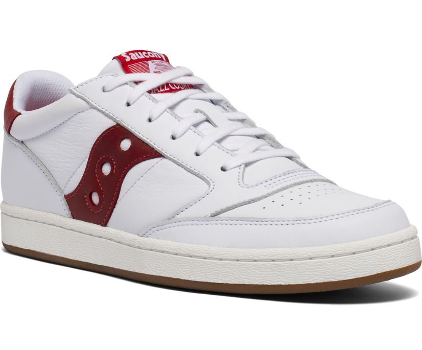 White / Red Women's Saucony Jazz Court Originals | 9462-MWBYI