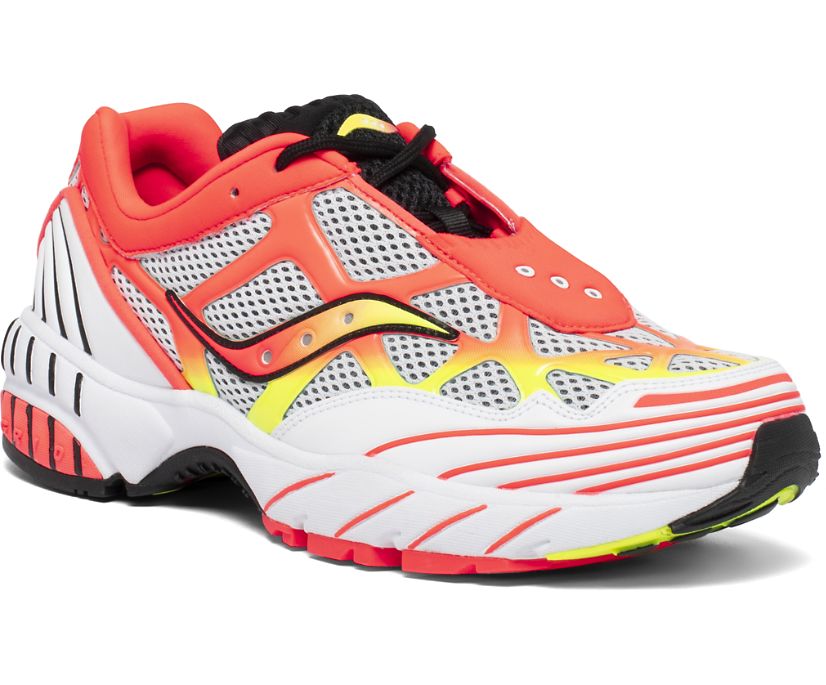 White / Red / Yellow Women's Saucony Grid Web Originals | 3246-JAGEY