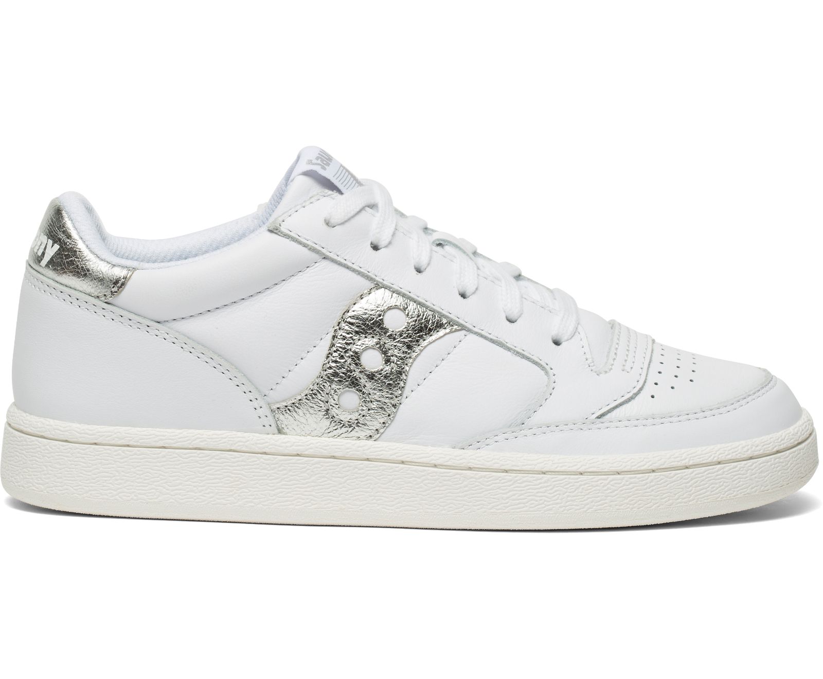 White / Silver Women\'s Saucony Jazz Court Originals | 3648-FLGSU