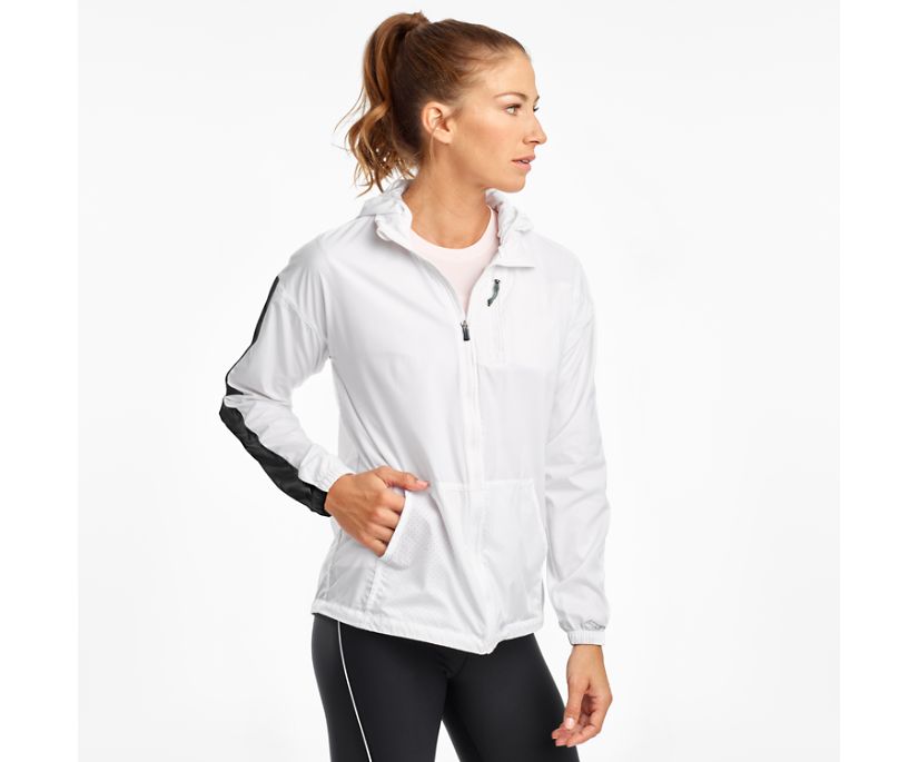 White Women\'s Saucony Packaway Jackets | 2153-CJDSH