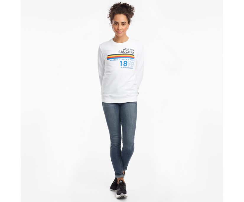 White Women's Saucony Rested Crewneck Shirts | 0316-GURKV