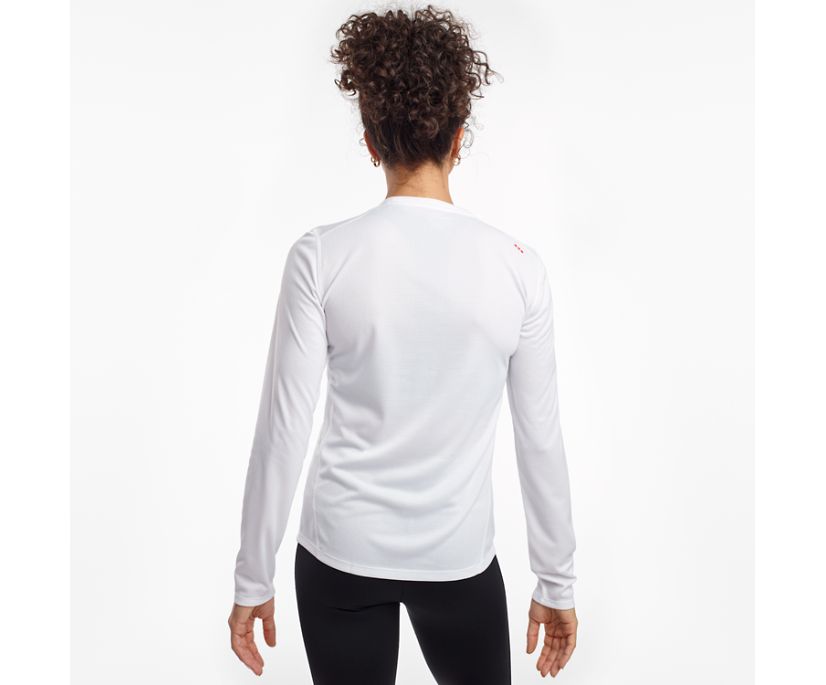 White Women's Saucony Stopwatch Long Sleeve Shirts | 8301-IRGVH