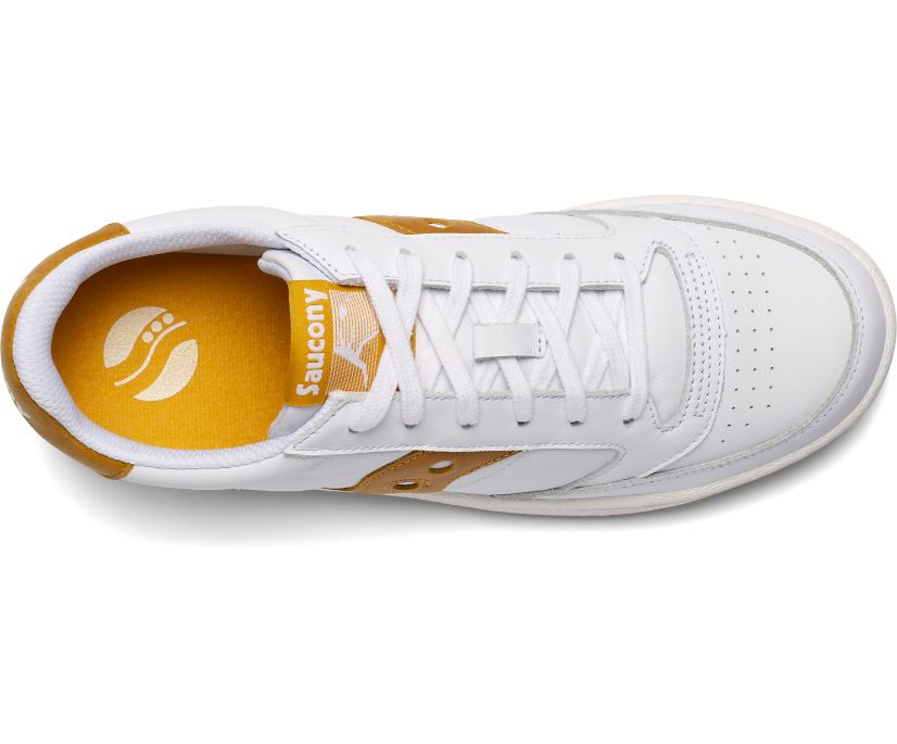 White / Yellow Women's Saucony Jazz Court Originals | 5831-XHDSI