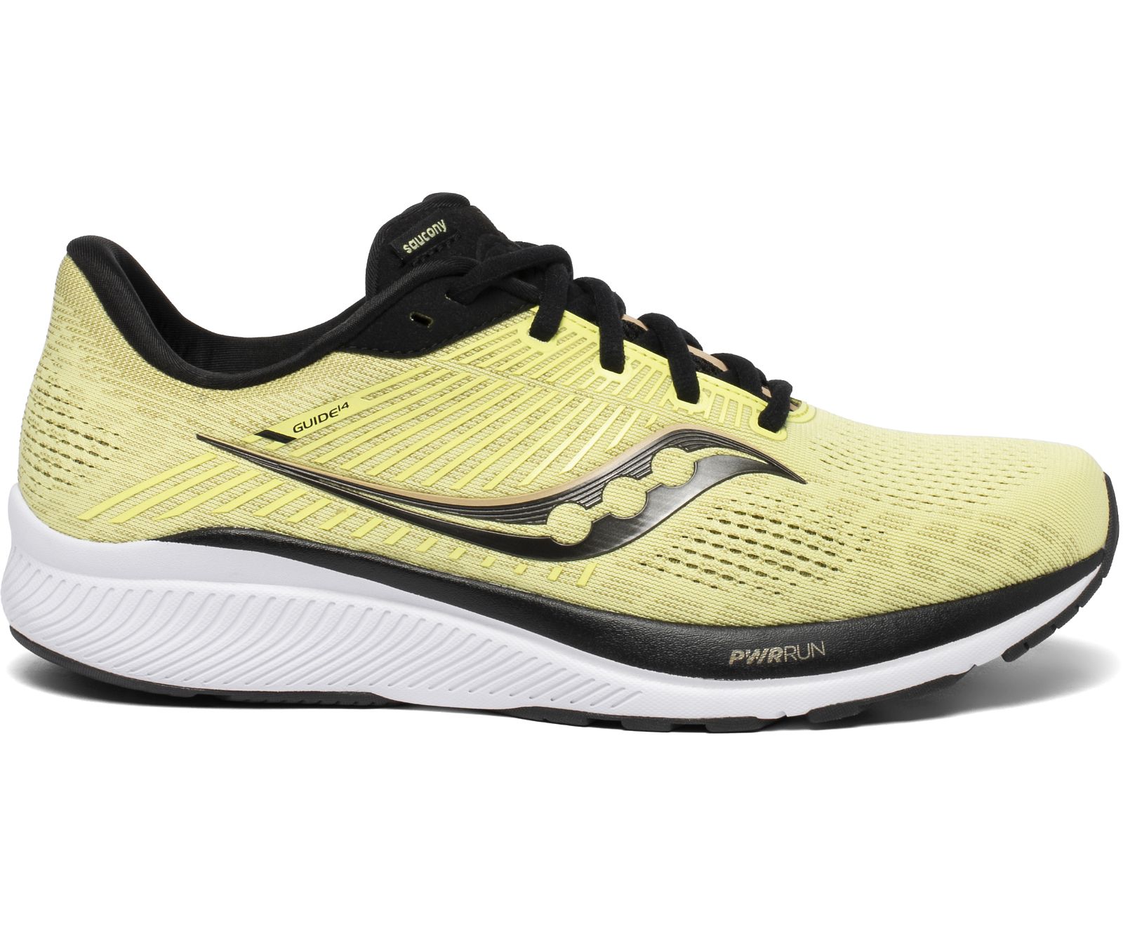 Yellow / Black Men\'s Saucony Guide 14 Running Shoes | 5417-NMBXA