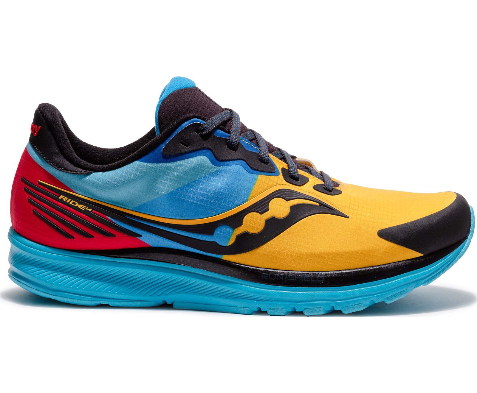 Yellow / Blue / Red Men\'s Saucony Ride 14 Runshield Running Shoes | 2978-JWMVR