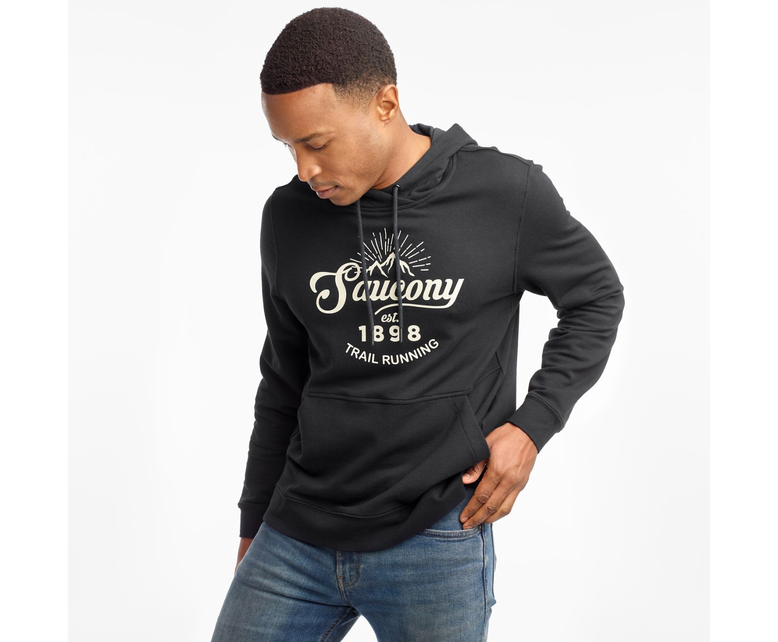 Black Men's Saucony Rested Shirts | 7246-XBOHG