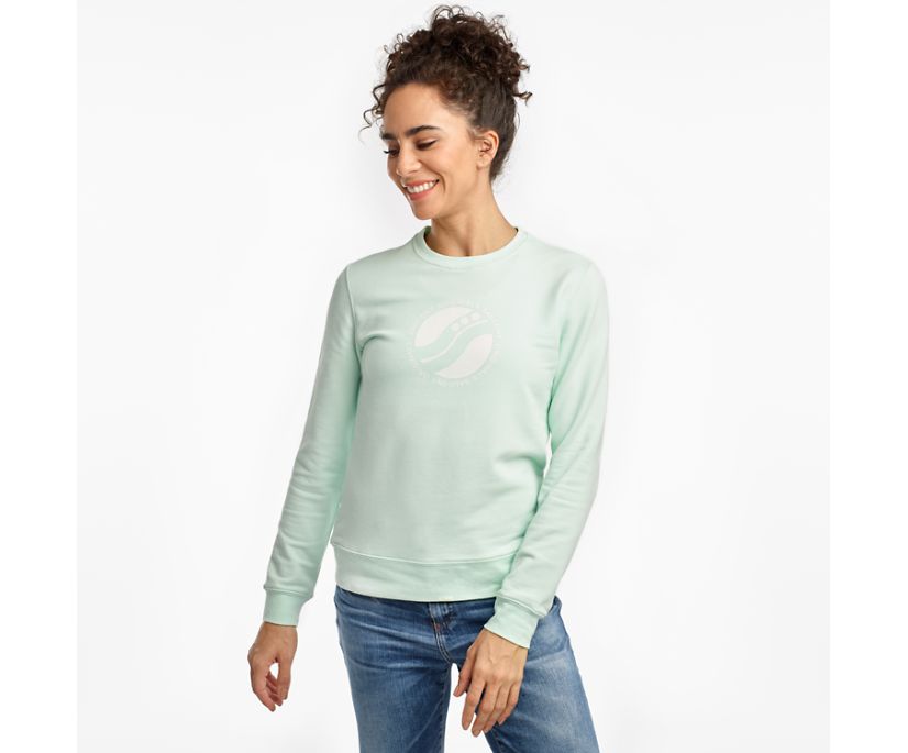 Blue Women's Saucony Rested Crewneck Shirts | 8526-NBMCK