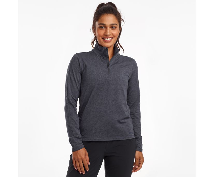 Blue Women's Saucony Sunday 1/4 Zip Jackets | 3490-QVMRD