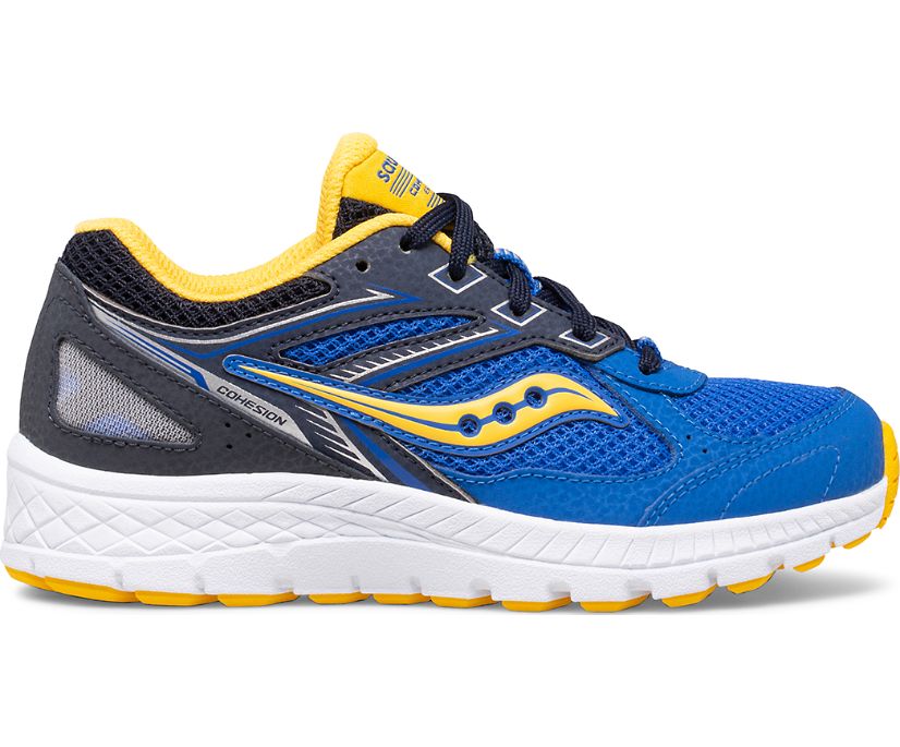 Blue / Yellow Kids' Saucony Cohesion 14 Lace Sneakers | 6019-FCNUE