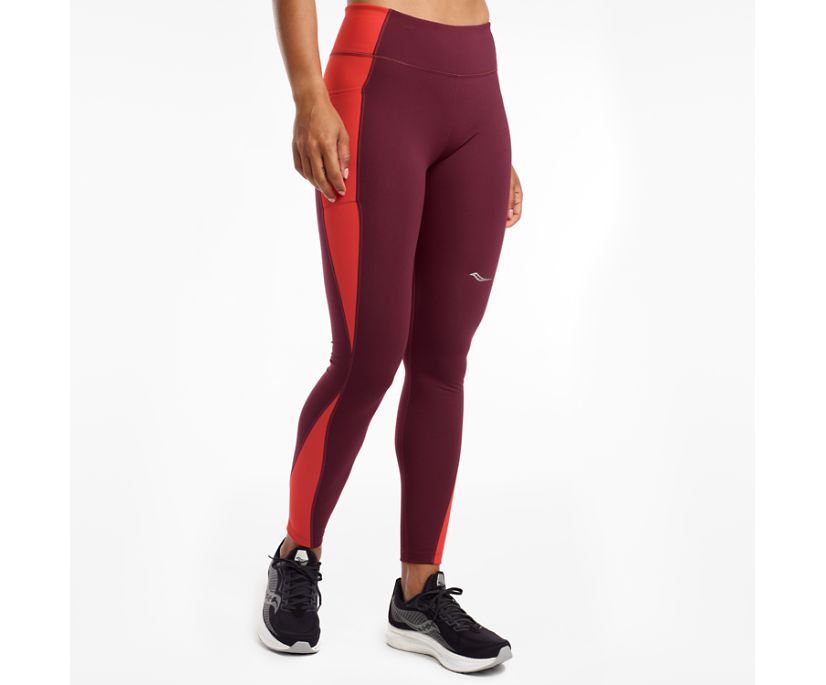 Burgundy Women's Saucony Solstice 2.0 Pants | 7903-DNFZO