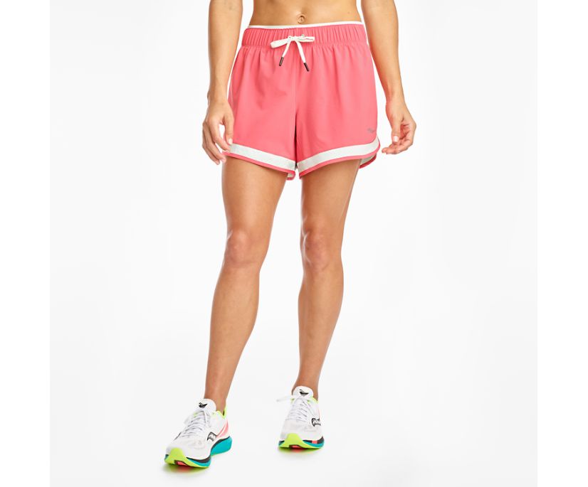 Coral Women's Saucony Outpace 5" Shorts | 6153-RMYAG