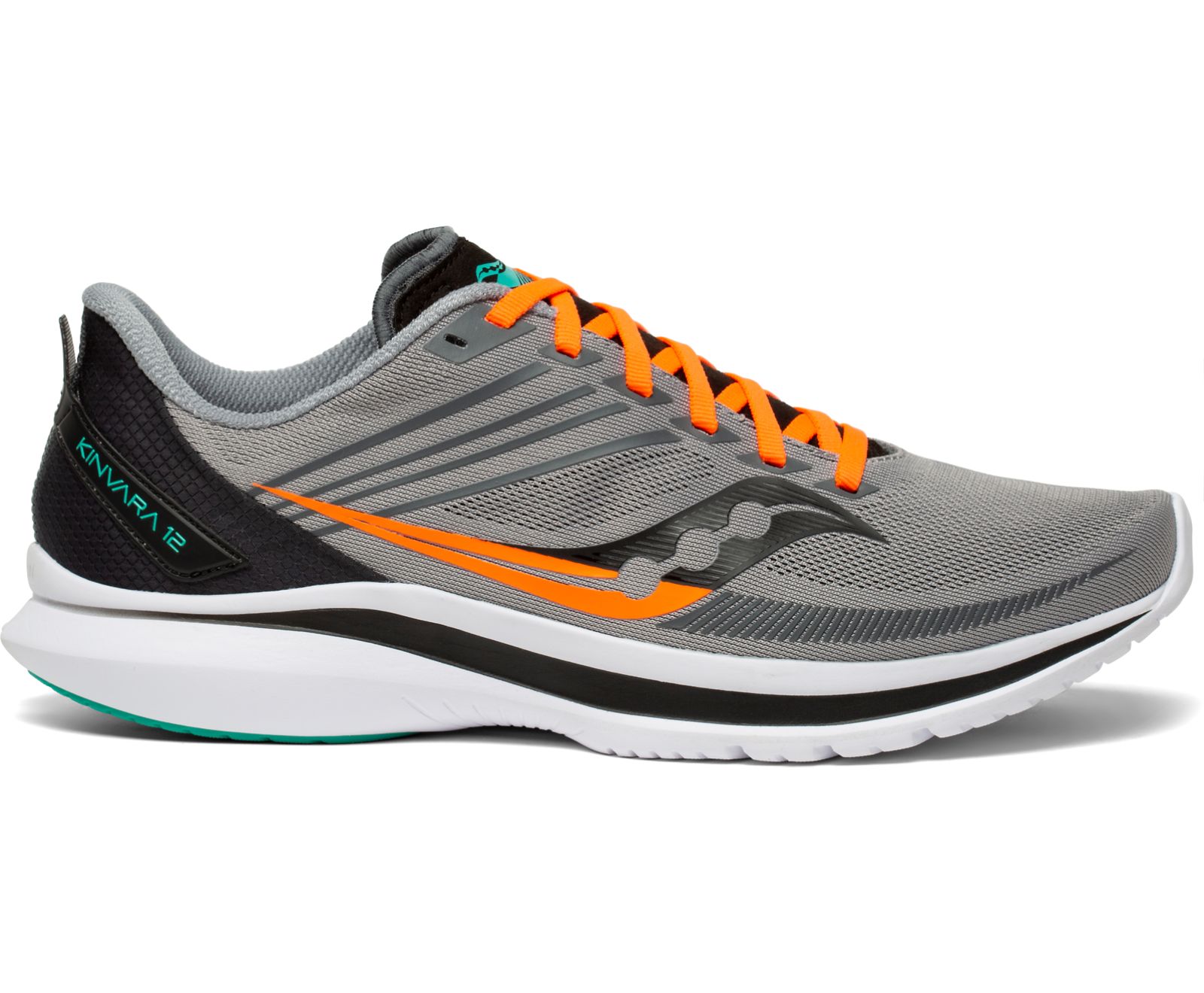 Grey / Black Men's Saucony Kinvara 12 Running Shoes | 4596-YTFWB