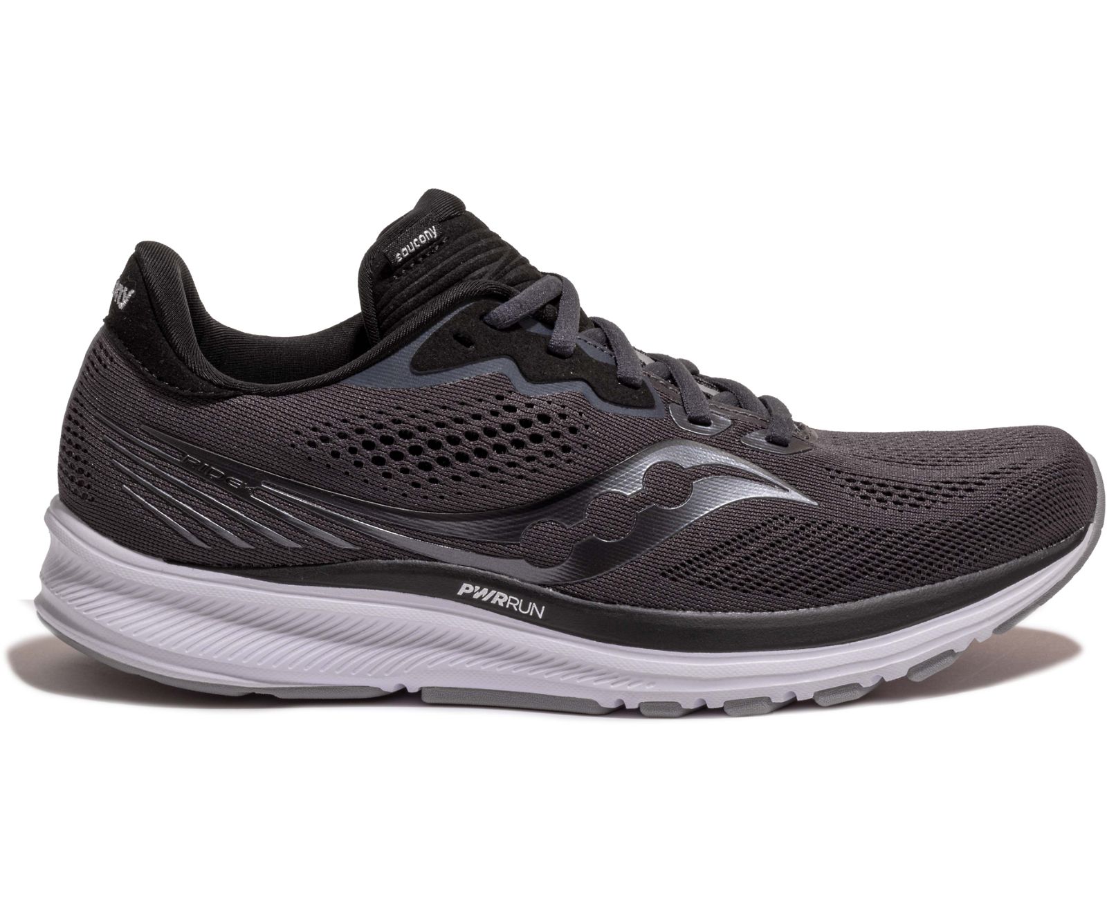 Grey / Black Men's Saucony Ride 14 Running Shoes | 0798-YREZP