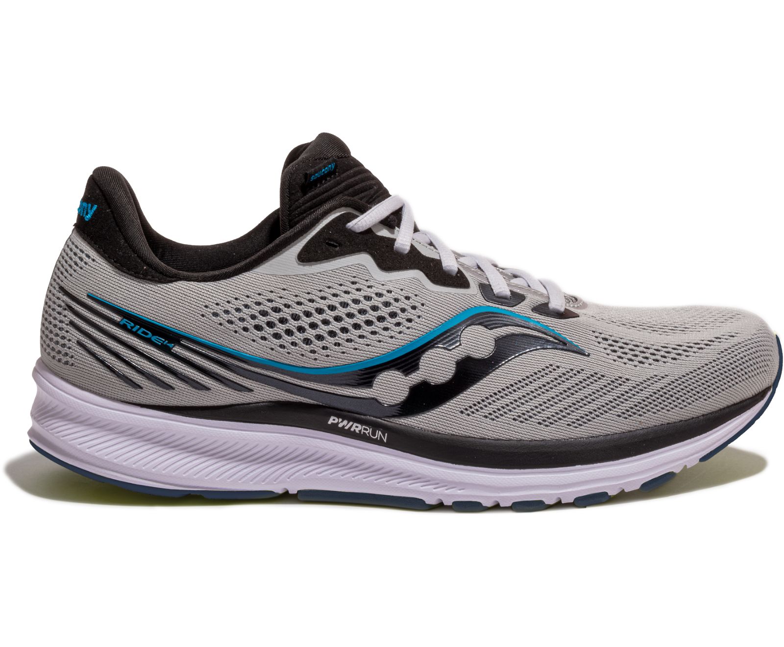 Grey / Black Men's Saucony Ride 14 Running Shoes | 3209-YWFDZ