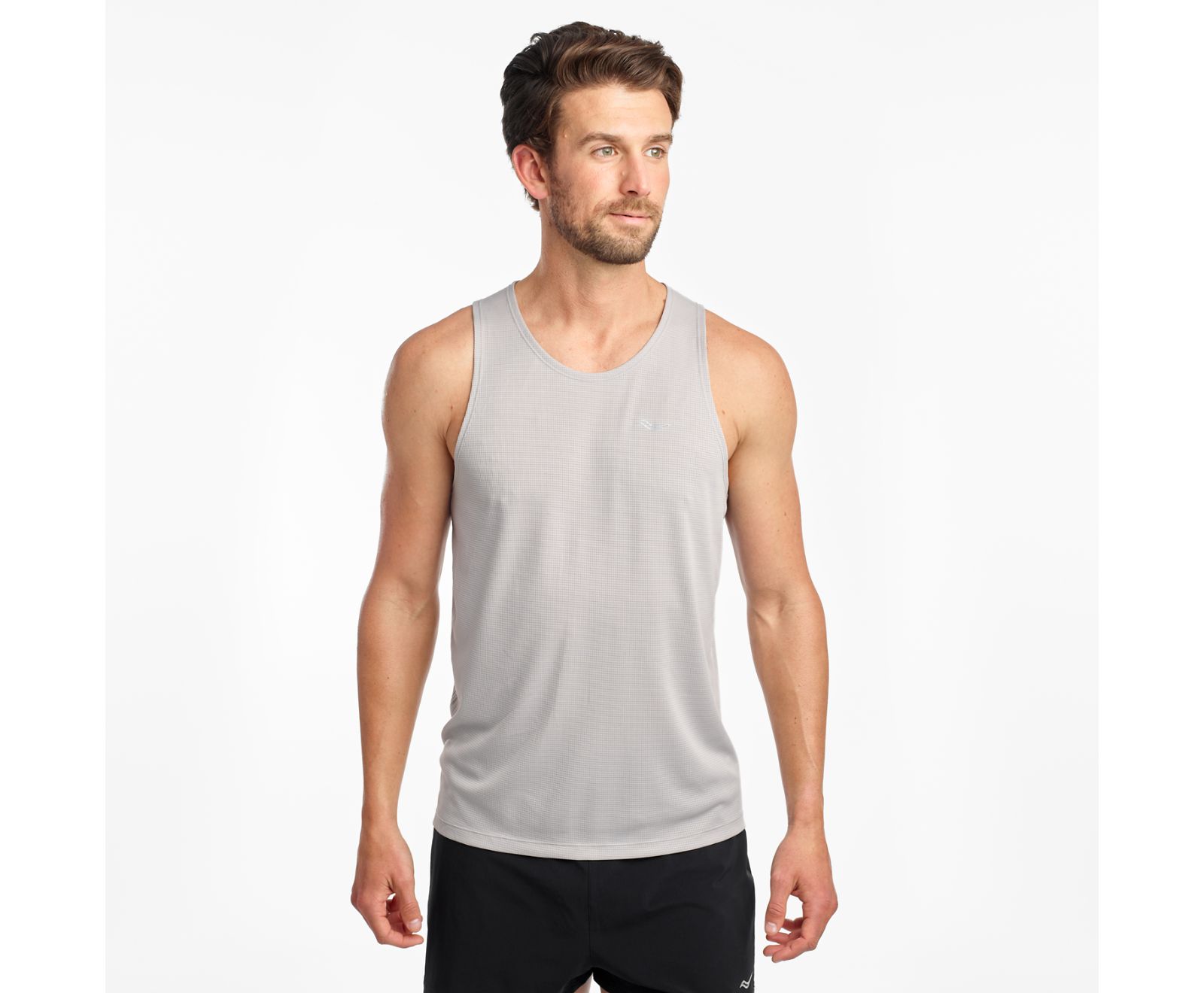 Grey Men's Saucony Stopwatch Singlet Tanks | 5916-IKSQJ