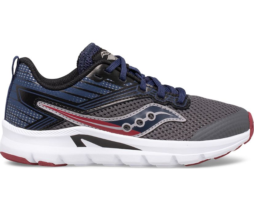 Grey / Navy / Burgundy Kids' Saucony Axon Sneakers | 1532-SAJBU