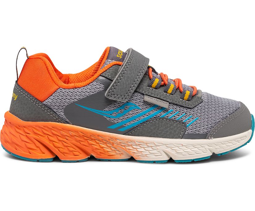 Grey / Orange / Blue Kids' Saucony Wind Shield A/C Sneakers | 6804-JCRLG