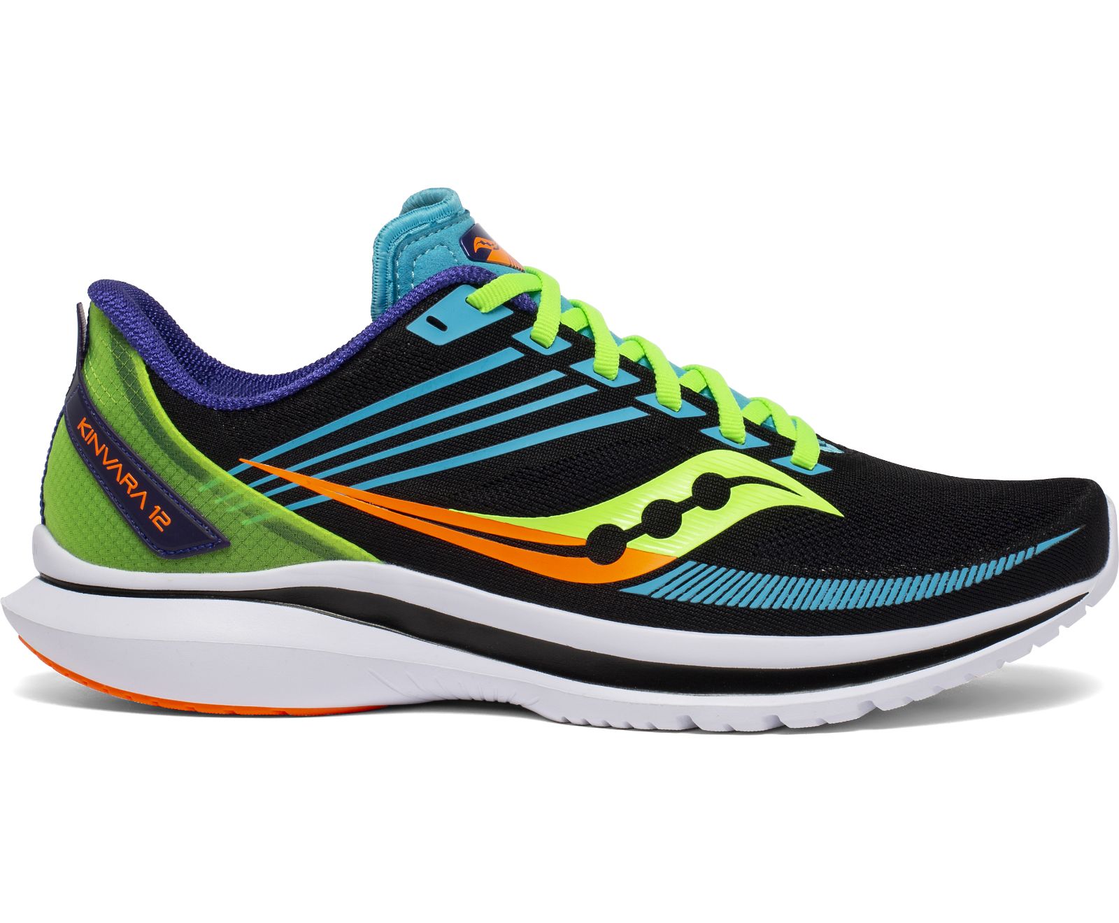 Light Green / Black / Orange Men's Saucony Kinvara 12 Running Shoes | 4071-JGLVZ