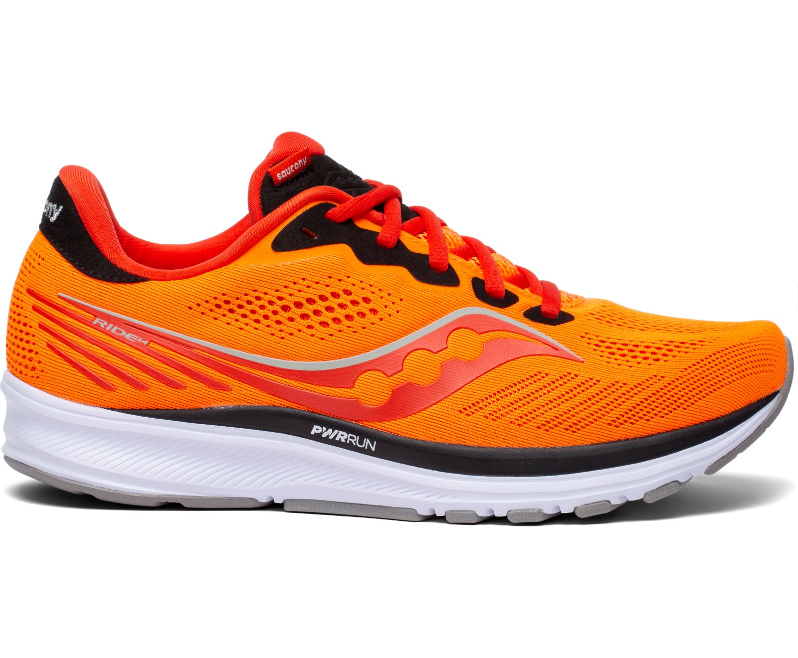 Orange / Deep Red Men's Saucony Ride 14 Running Shoes | 0387-VWSMO