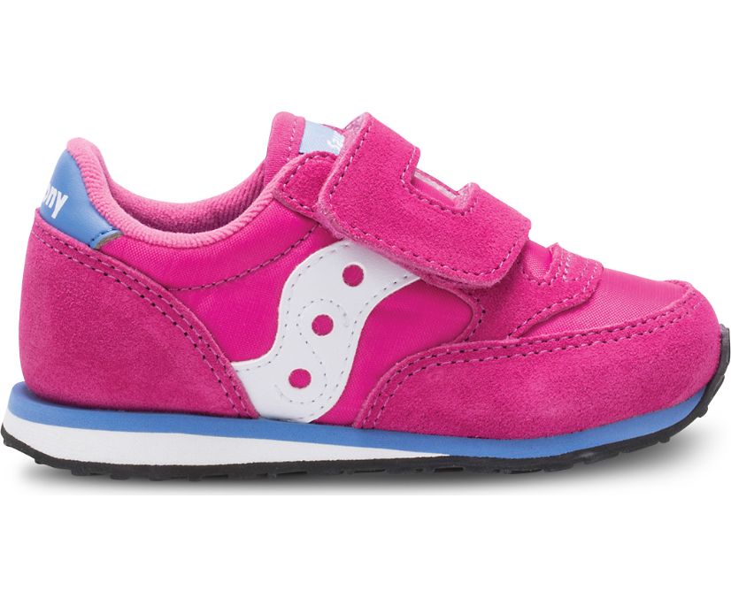 Pink / White Kids' Saucony Baby Jazz Hook & Loop Sneakers | 8521-HBURS