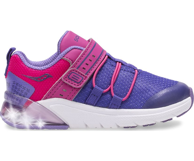 Purple / Pink Kids' Saucony Flash Glow 2.0 Jr. Sneakers | 1756-AKFIL