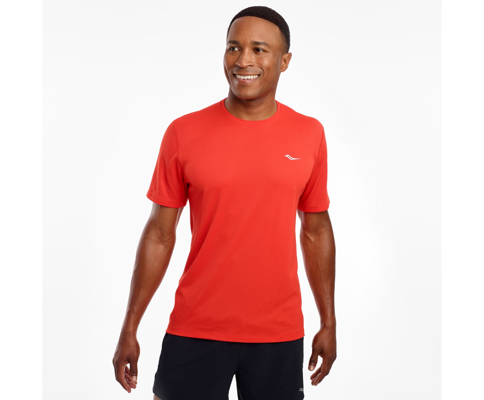 Rose Men's Saucony Stopwatch Short Sleeve Shirts | 3487-HVQID