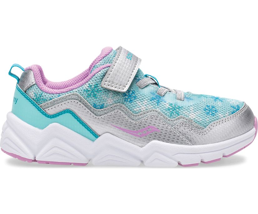 Turquoise / Silver Kids' Saucony Flash A/C 2.0 Sneakers | 8712-FCUIZ