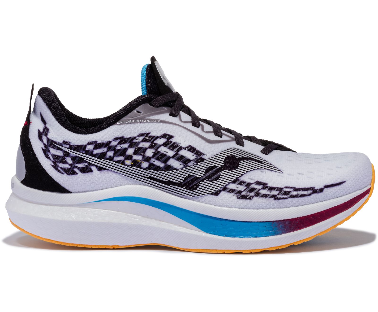 White / Black Men's Saucony Endorphin Speed 2 Running Shoes | 6812-PQESM