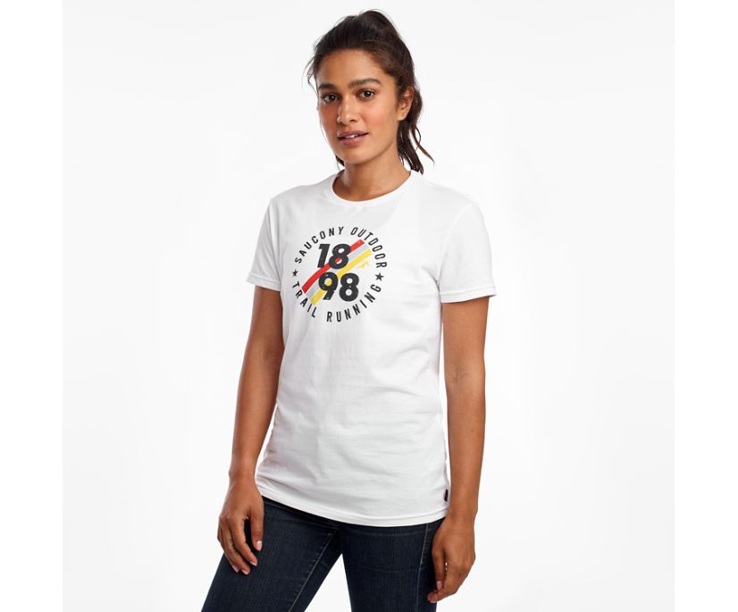 White Women's Saucony Rested Short Sleeve Shirts | 1845-IYRUK